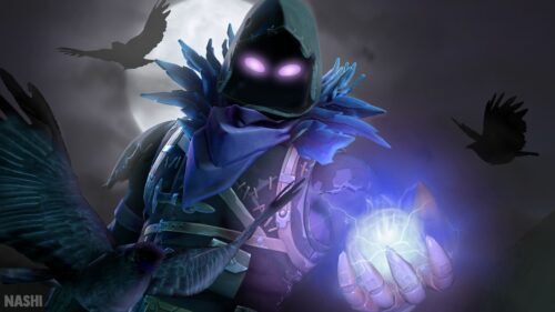 Raven Character Glowing Energy Desktop Wallpaper
