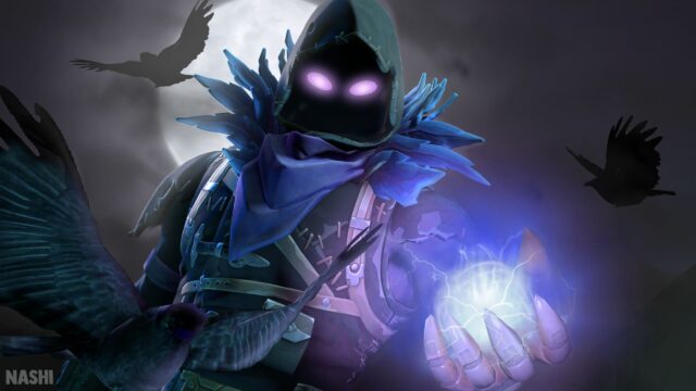 Raven Character Glowing Energy Desktop Wallpaper