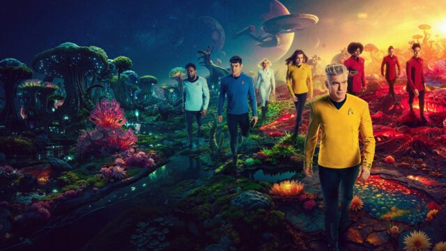 Star Trek Strange New Worlds Alien Planet Crew Desktop Wallpaper