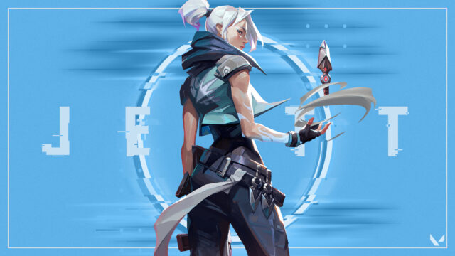 Jett Valorant Character Art Minimalist 4K Wallpaper