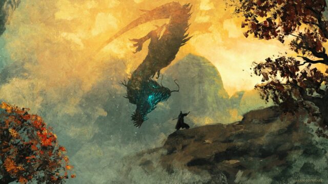Majestic Dragon Confrontation Fantasy Art 4K Wallpaper