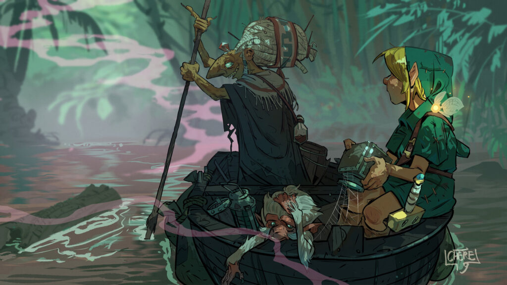 Zelda Majora's Mask Swamp Boat Journey 4K Wallpaper