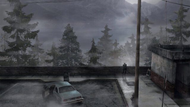 Foggy Mountain Lookout Atmospheric Desktop Wallpaper