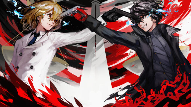 Goro Akechi and Joker Standoff 4K Desktop Wallpaper