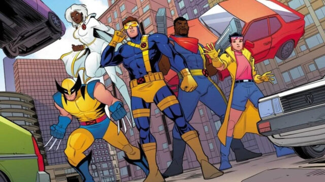X-Men Animated Team Action Scene Desktop Wallpaper