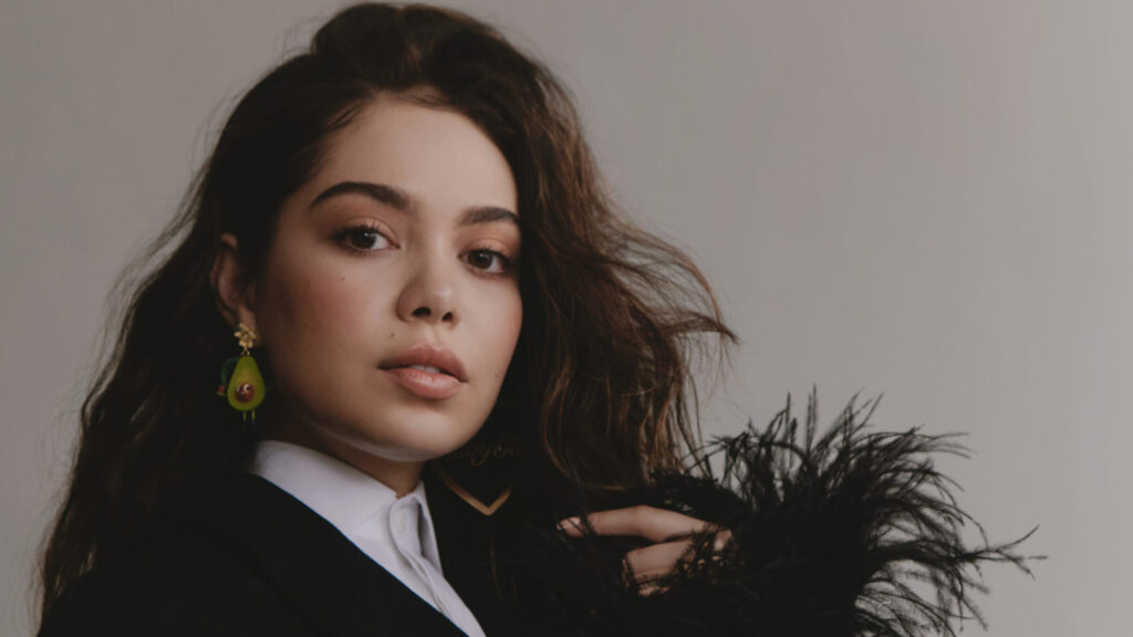 Portrait of Auli'i Cravalho in Blazer Desktop Wallpaper
