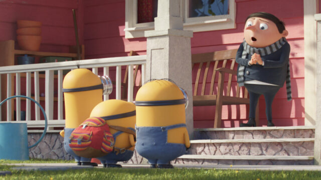 Young Gru with His Minions Desktop Wallpaper