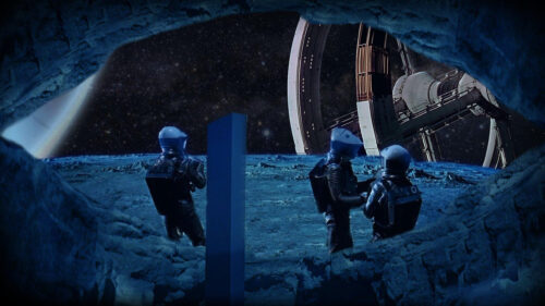 Astronauts on Lunar Surface Sci-Fi 4K Desktop Wallpaper