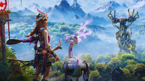 Aloy and Machine Wildlife Adventure 4K Wallpaper