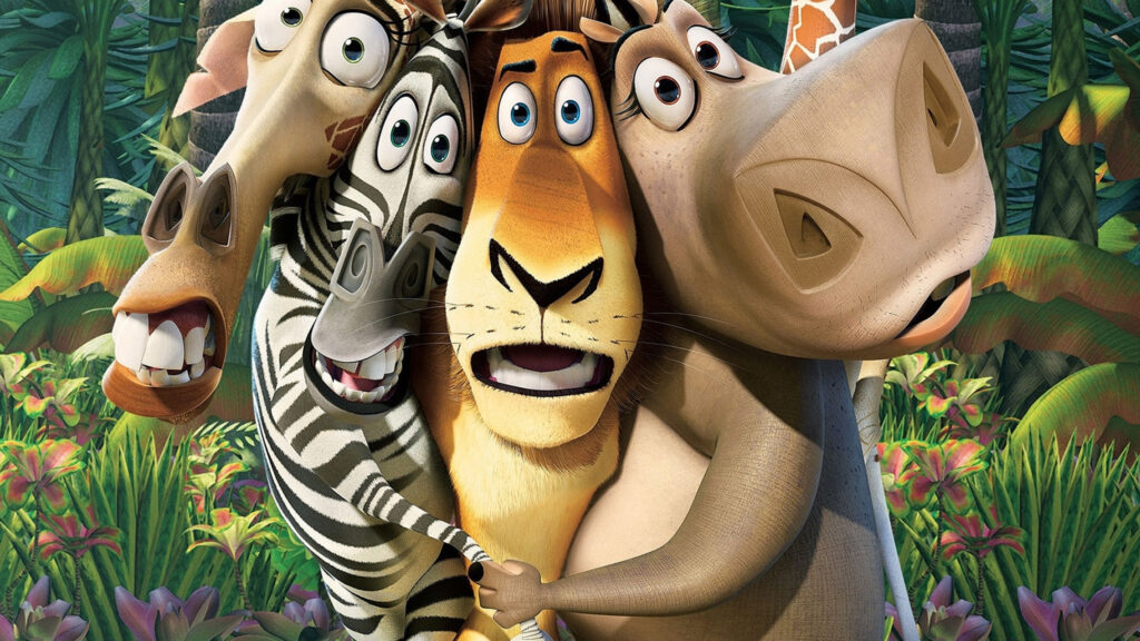 Madagascar Movie Characters Group Hug 4K Desktop Wallpaper