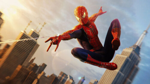 Spider-Man Web-Slinging Cinematic Action Desktop Wallpaper
