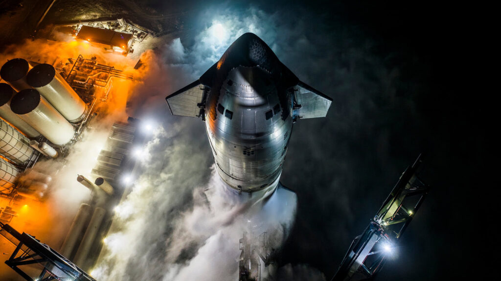 SpaceX Starship Night Launch High-Resolution 4K Wallpaper