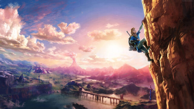 The Legend of Zelda Breath of the Wild Climbing Link 4K Wallpaper