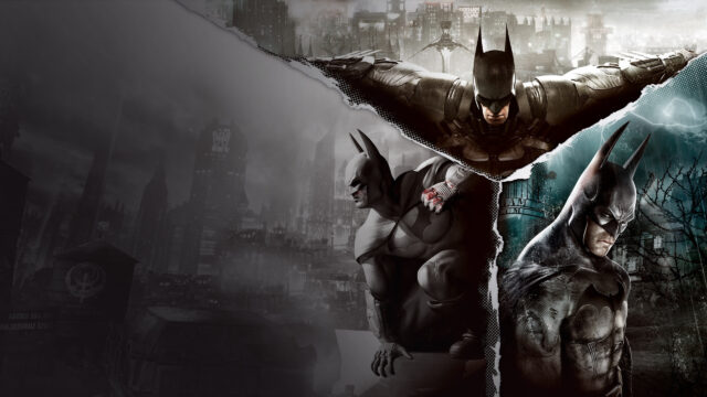 Batman Arkham Trilogy Artistic Split-View Desktop Wallpaper