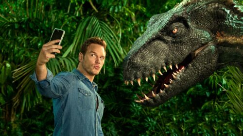 Chris Pratt and Indoraptor Selfie 4K Desktop Wallpaper