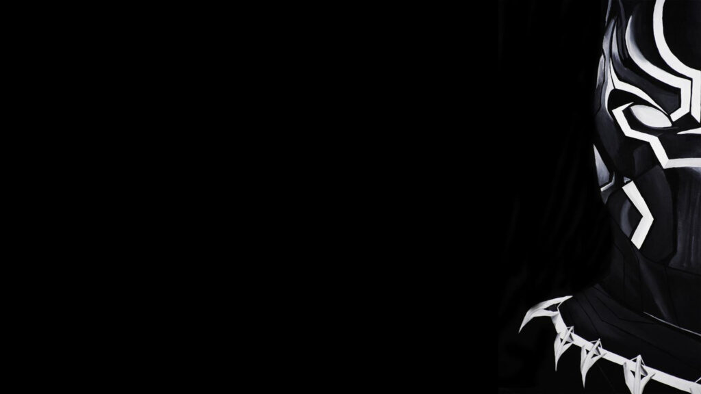 Minimalist Black Panther Mask Side Profile 4K Wallpaper
