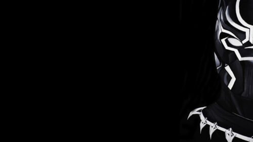 Minimalist Black Panther Mask Side Profile 4K Wallpaper