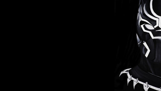 Minimalist Black Panther Mask Side Profile 4K Wallpaper