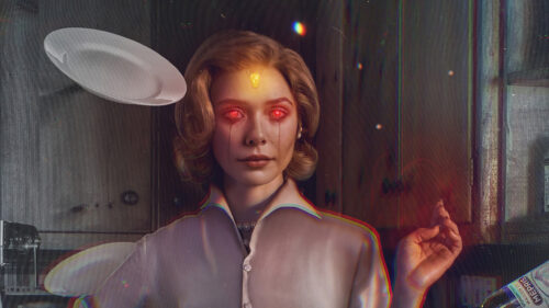 Wanda Maximoff Surreal Cinematic Desktop Wallpaper