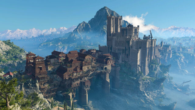 Fantasy Castle Overlook Desktop Wallpaper