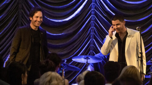 Paul Rudd and Nick Jonas Live Performance Desktop Wallpaper