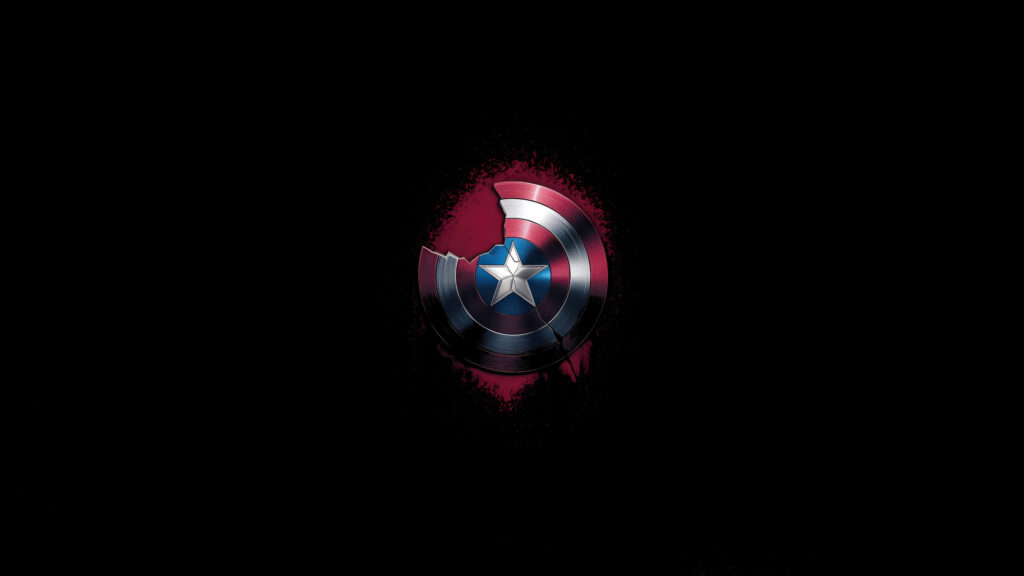 Broken Vibranium Shield Minimalist 4K Desktop Wallpaper