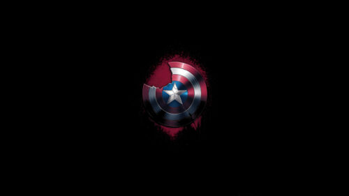 Broken Vibranium Shield Minimalist 4K Desktop Wallpaper