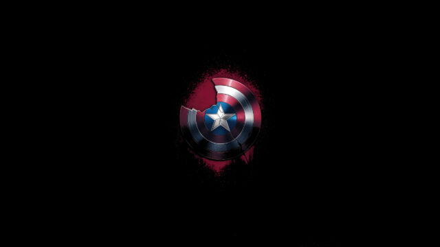 Broken Vibranium Shield Minimalist 4K Desktop Wallpaper