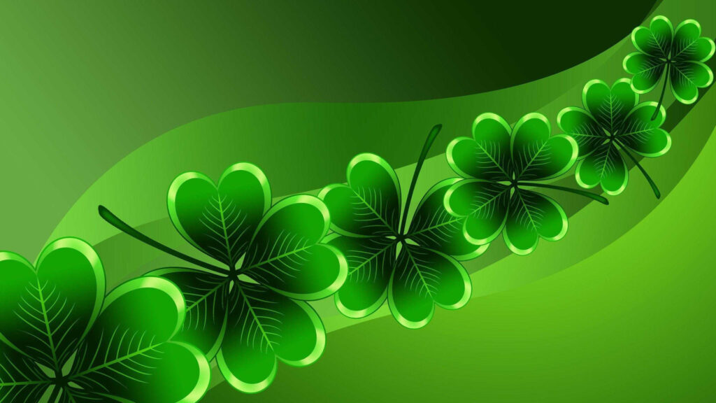 Vibrant Four-Leaf Clover Pattern 4K Desktop Wallpaper