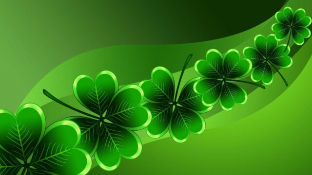 Vibrant Four-Leaf Clover Pattern 4K Desktop Wallpaper