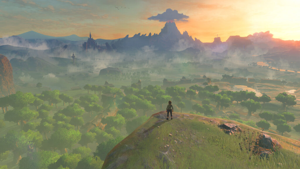 Breathtaking Hyrule Landscape Fantasy View Desktop Wallpaper