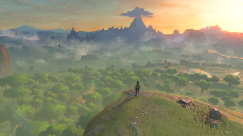 Breathtaking Hyrule Landscape Fantasy View Desktop Wallpaper