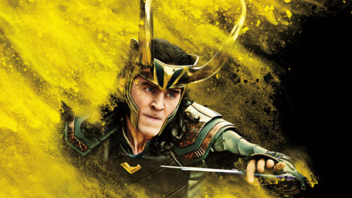 Loki MCU Character Action Pose High-Resolution Desktop Wallpaper