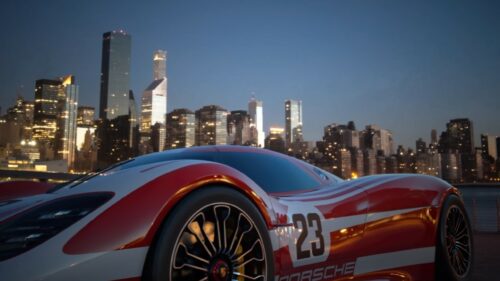 Porsche 917 Living Legend Night Skyline Desktop Wallpaper
