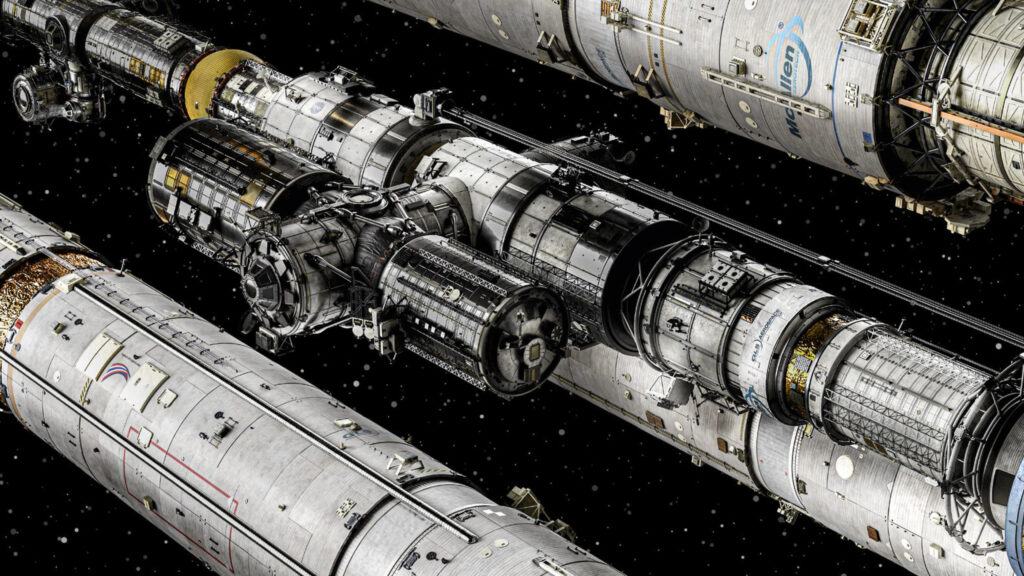 Futuristic Space Station Structure 4K Desktop Wallpaper