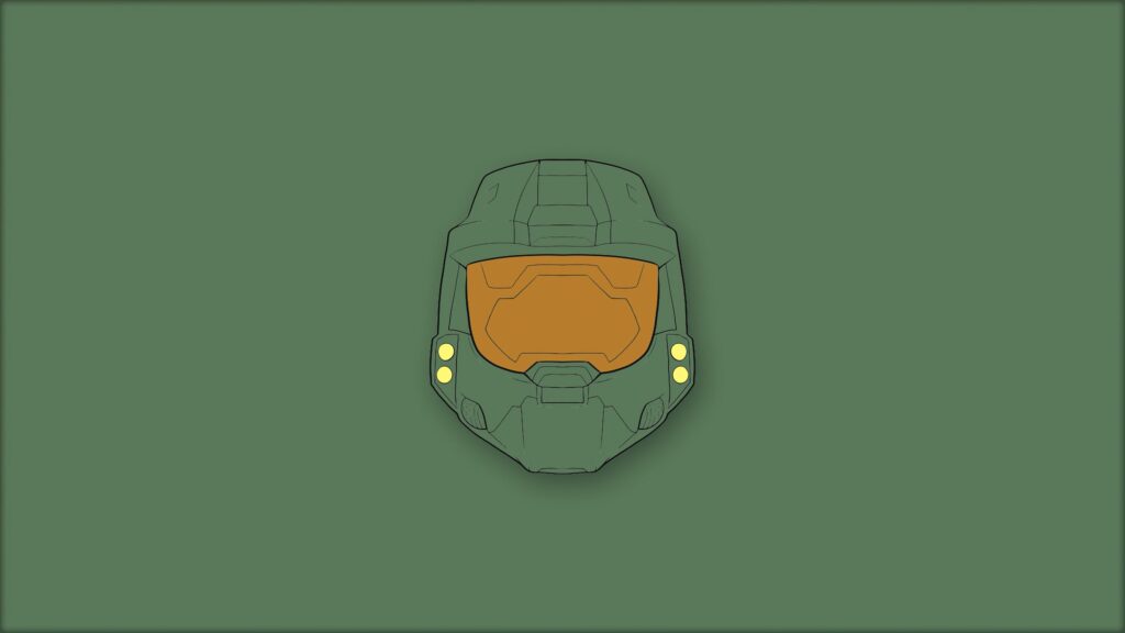 Minimalist Master Chief Helmet Gaming Desktop Wallpaper