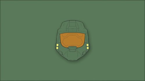 Minimalist Master Chief Helmet Gaming Desktop Wallpaper