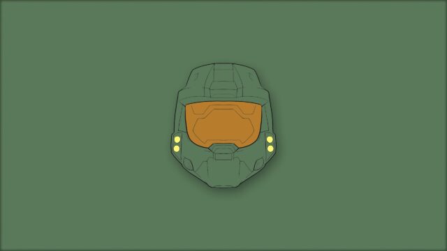 Minimalist Master Chief Helmet Gaming Desktop Wallpaper