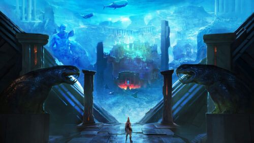 Atlantis Underwater Ancient City Epic Fantasy 4K Wallpaper