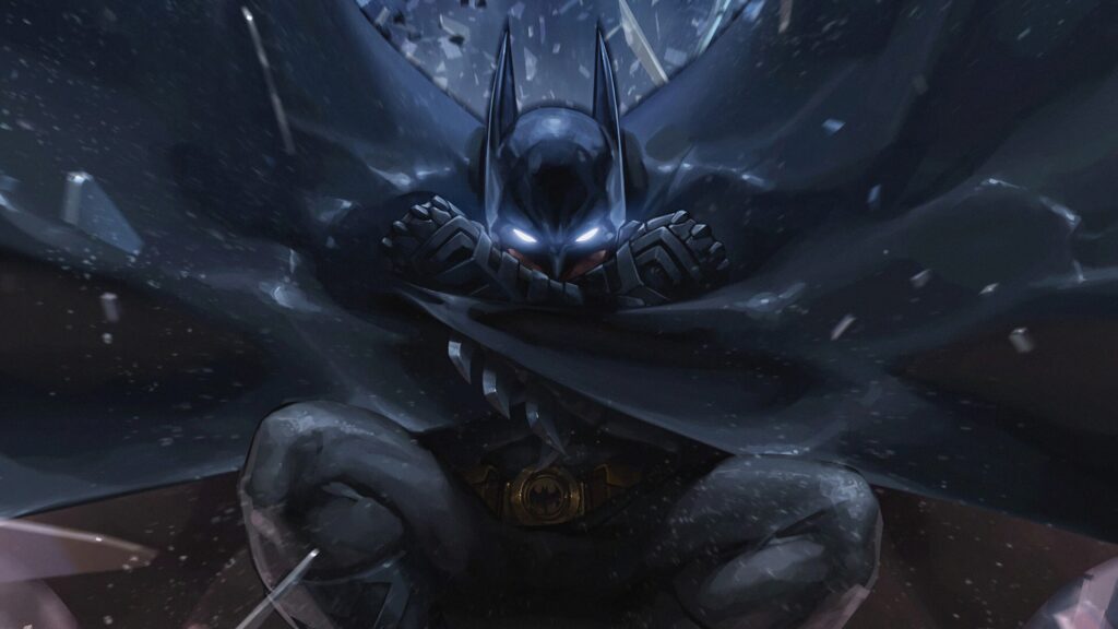 Dark Knight Batman Dynamic Action Pose 4K Wallpaper