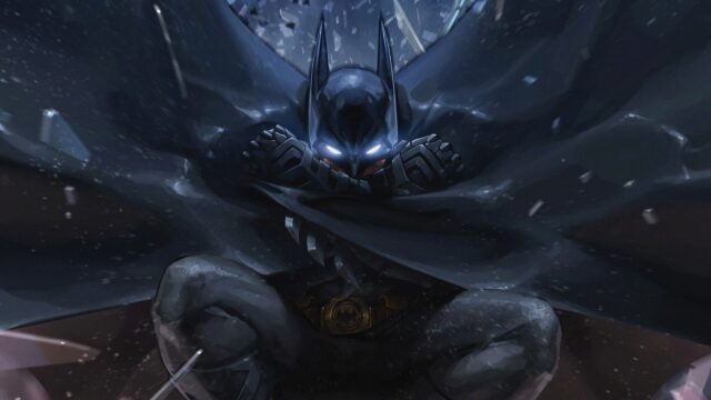 Dark Knight Batman Dynamic Action Pose 4K Wallpaper