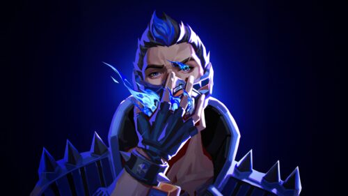 Neon Valorant Character Art Minimalist 4K Wallpaper