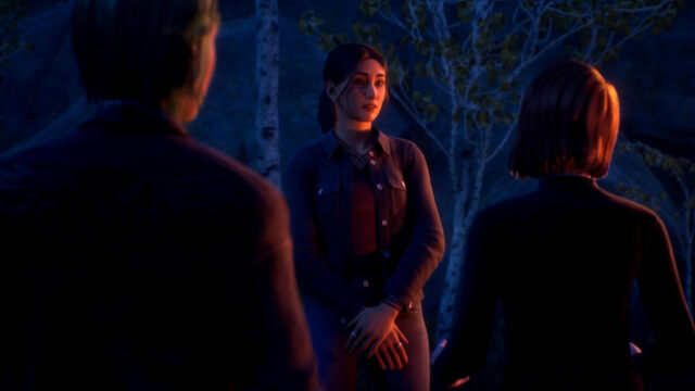 Three Characters in a Forest at Night Desktop Wallpaper