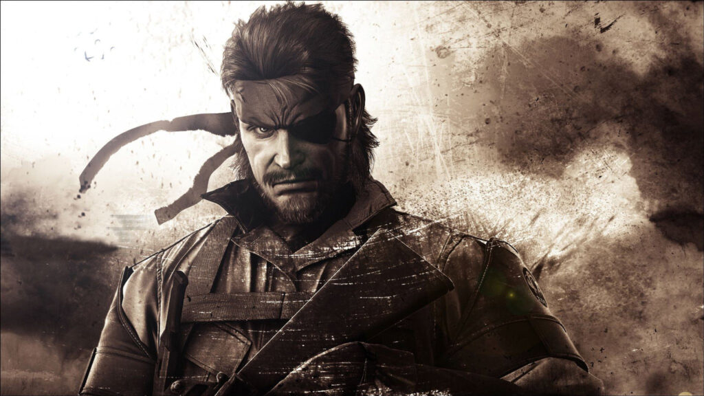 Gritty Close-up of Big Boss from Metal Gear Solid Desktop Wallpaper