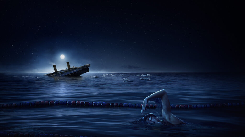 Surreal Swimming Olympic Training Desktop Wallpaper