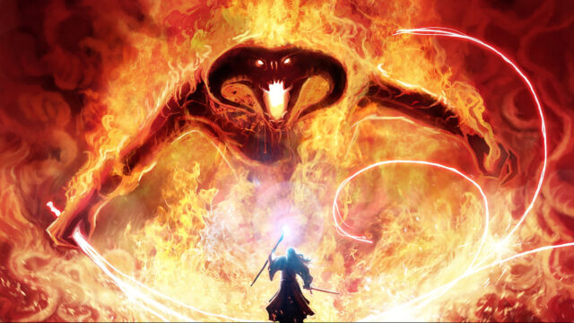 Gandalf vs Balrog Epic Fantasy Battle Desktop Wallpaper