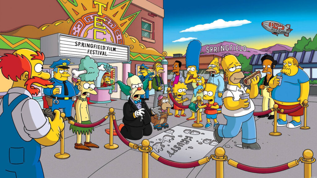 The Simpsons Movie Characters Springfield Theater Desktop Wallpaper