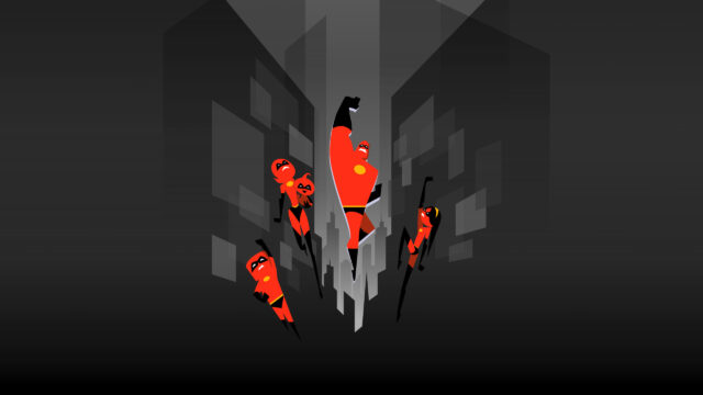 Minimalist The Incredibles Superhero Family 4K Desktop Wallpaper
