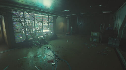 Cyberpunk Abandoned Corridor 4K Desktop Wallpaper