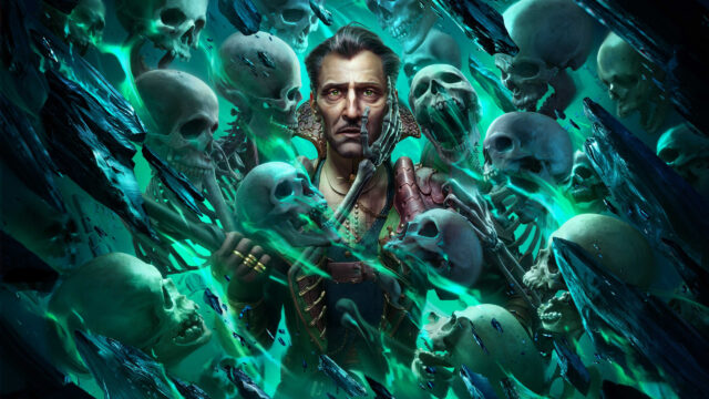 Necromancer Surrounded by Skulls Fantasy Art 4K Wallpaper